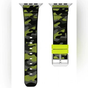 American Exchange Men's Rubber Watch Strap Compatible w/ 42mm 44mm Apple Watch